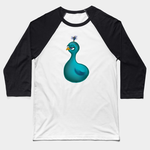 Cute Peacock Drawing Baseball T-Shirt by Play Zoo